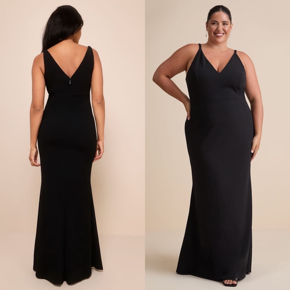 LULUS Sleeveless V-Neck Mermaid Skirt Formal Quiet Luxury Wedding Guest Dress L - Picture 3 of 10